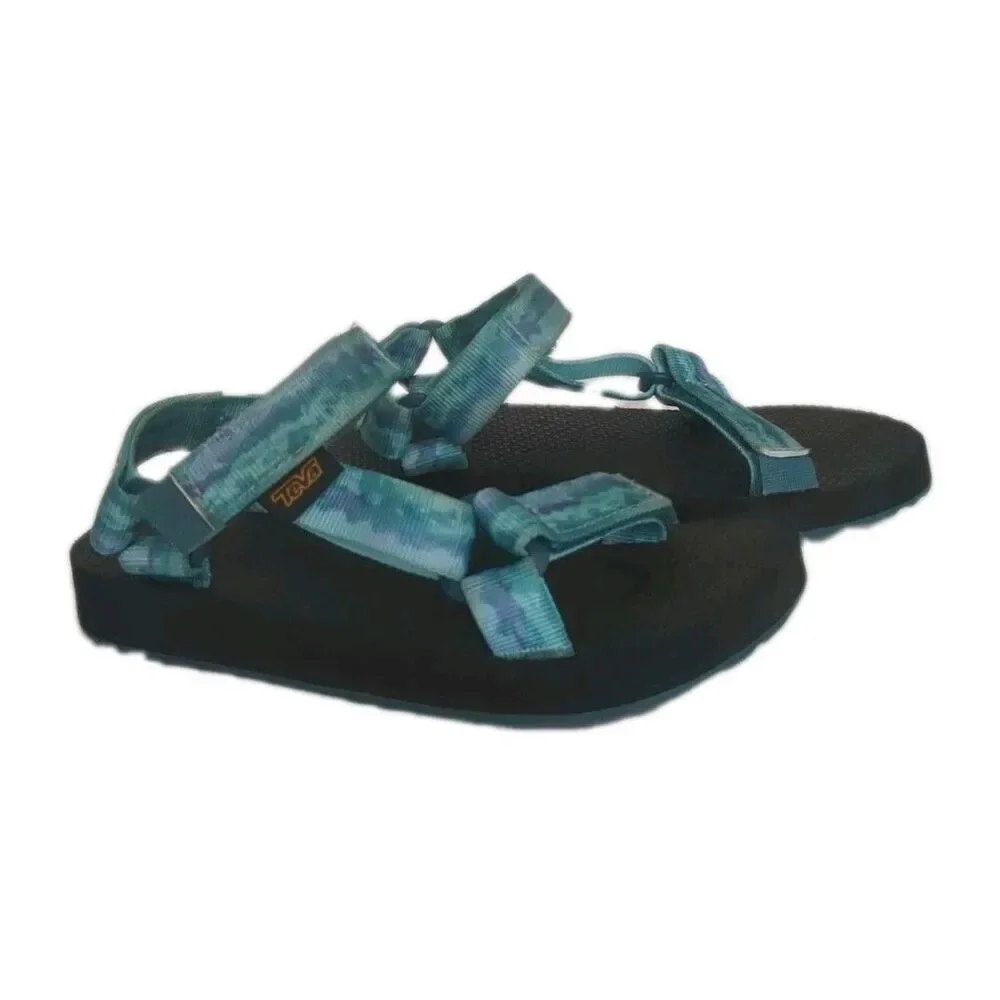 Teva Water Sandals Youth 13 Tie Dye Strap Hiking Outdoor Blue Green 112423C